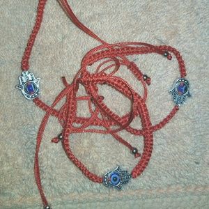 3 braided hamsa bracelets